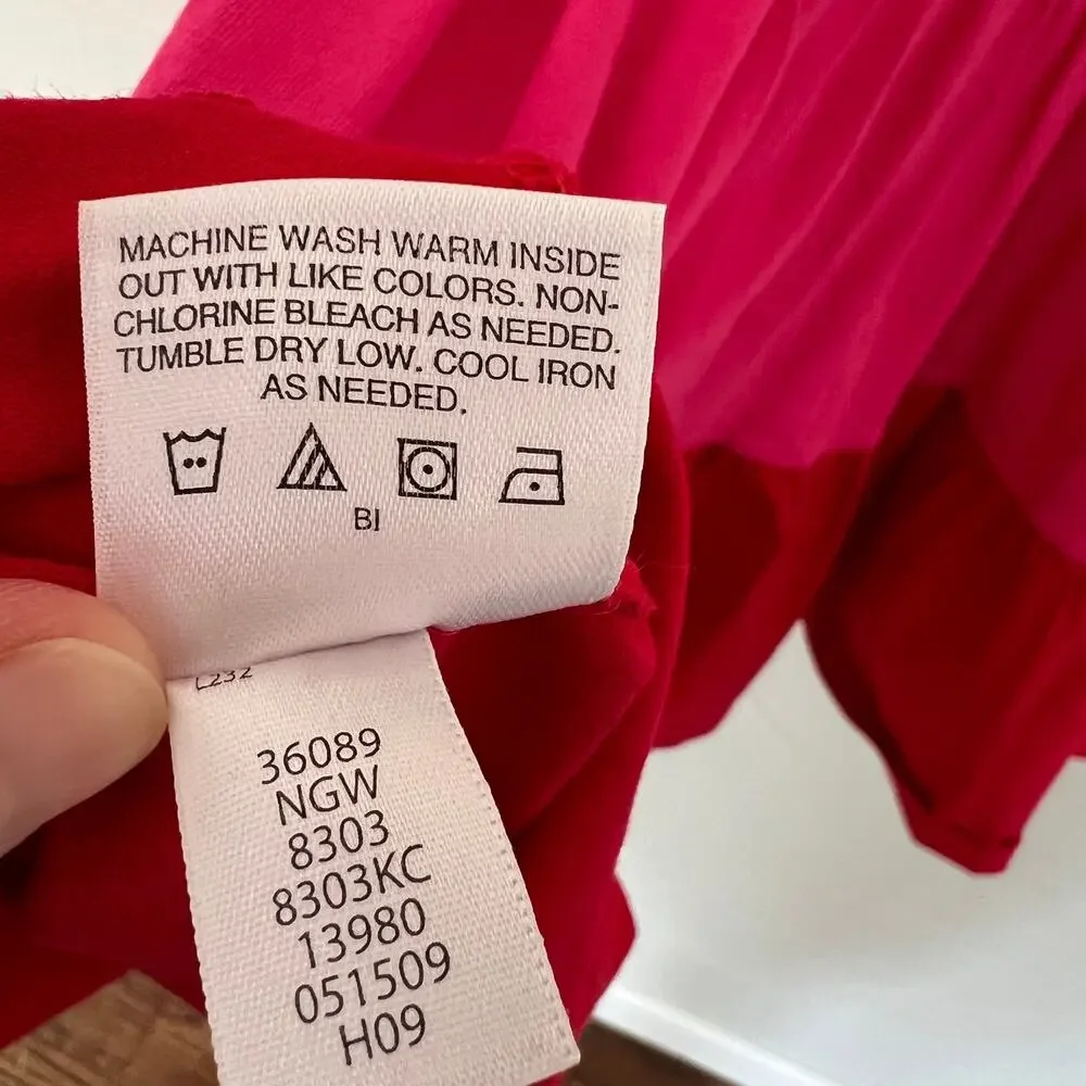 Hanna Andersson Girls 160 14-16 Rainbow Colorblock Tiered Cotton Twirl Dress